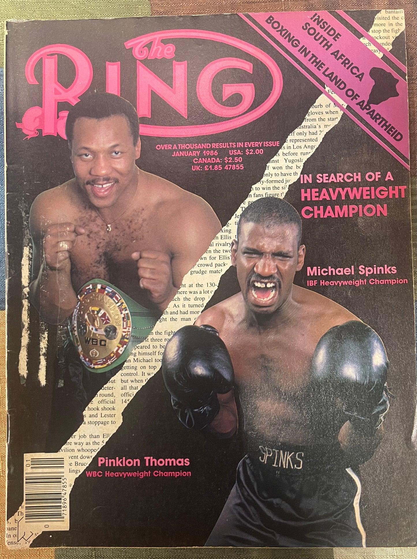 01 1986 The Ring Magazine -Michael Spinks Pinklon Thomas