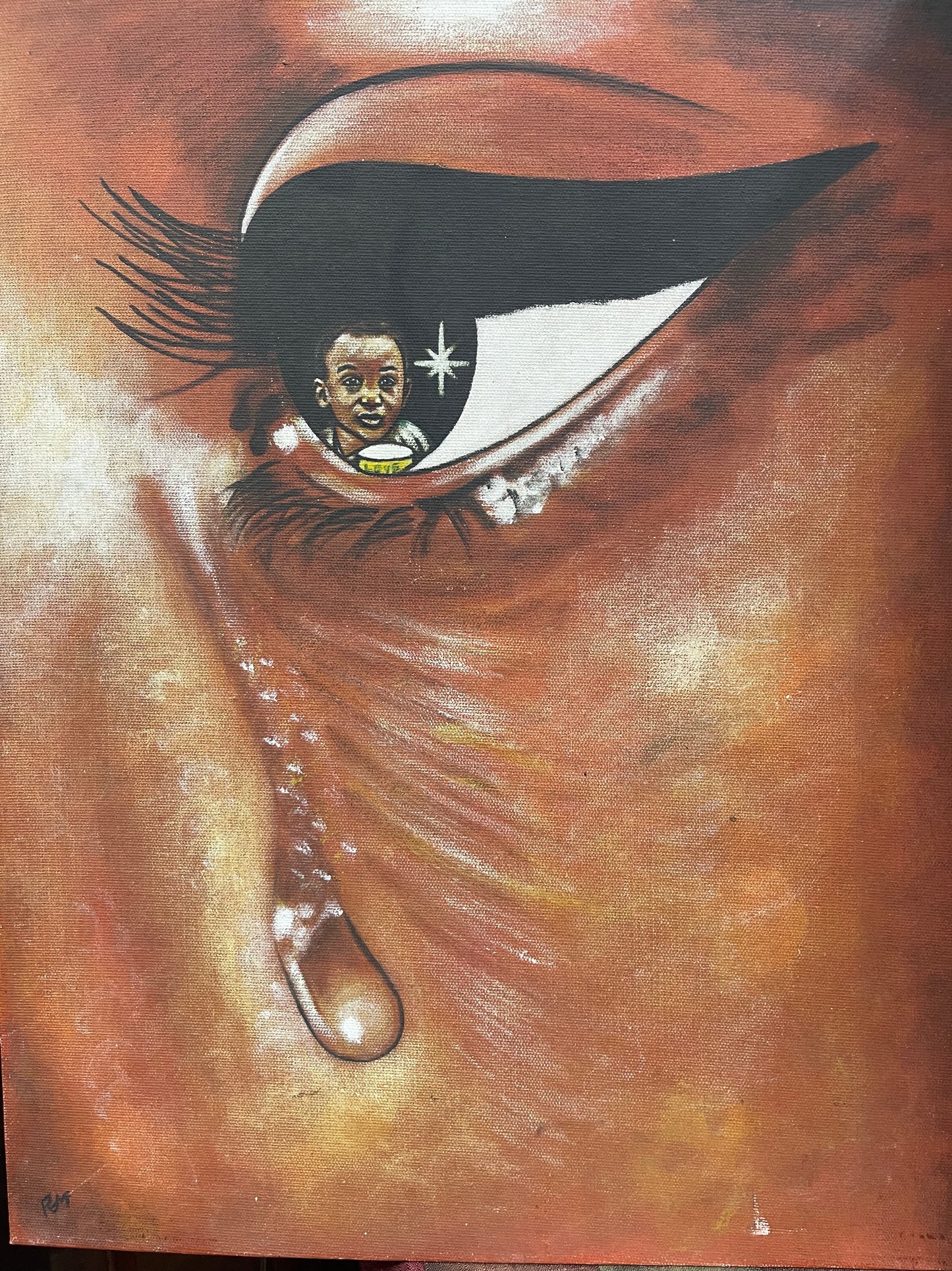 Art - Boy inside Woman's eye - Artist RM 16 X 24
