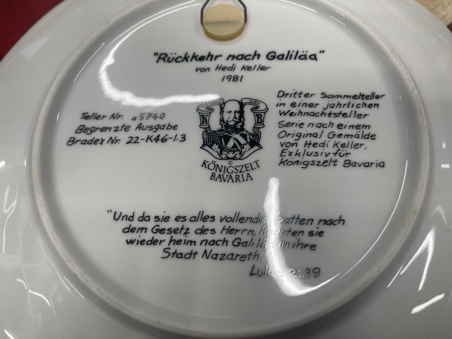 1981 Hedi Keller German Collector Plate - Ruckkehr nach Galilaa - Return To Galilee (P006)