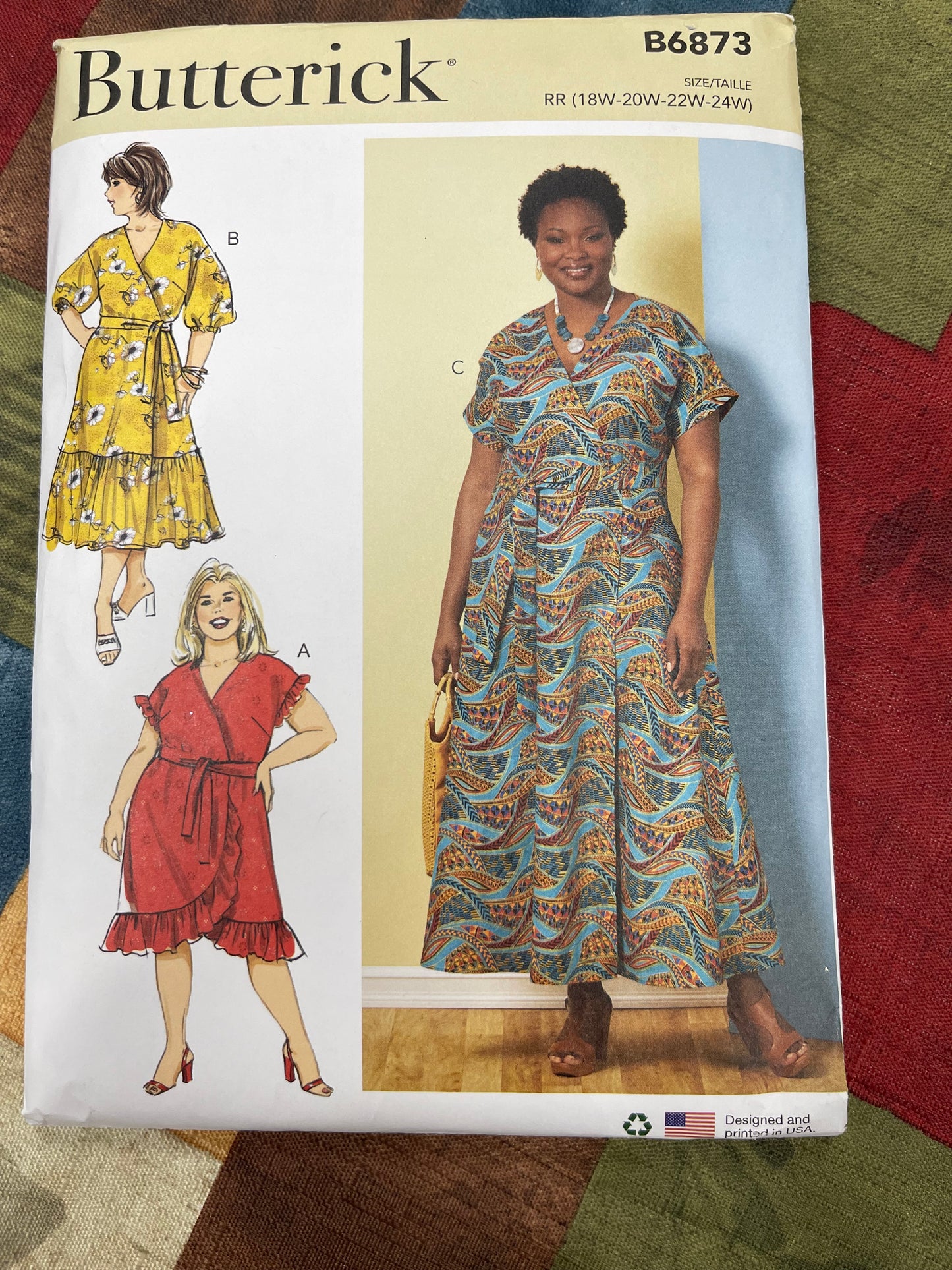 Butterick Pattern #B6873 Size RR (18W-20W 22W - 24W)