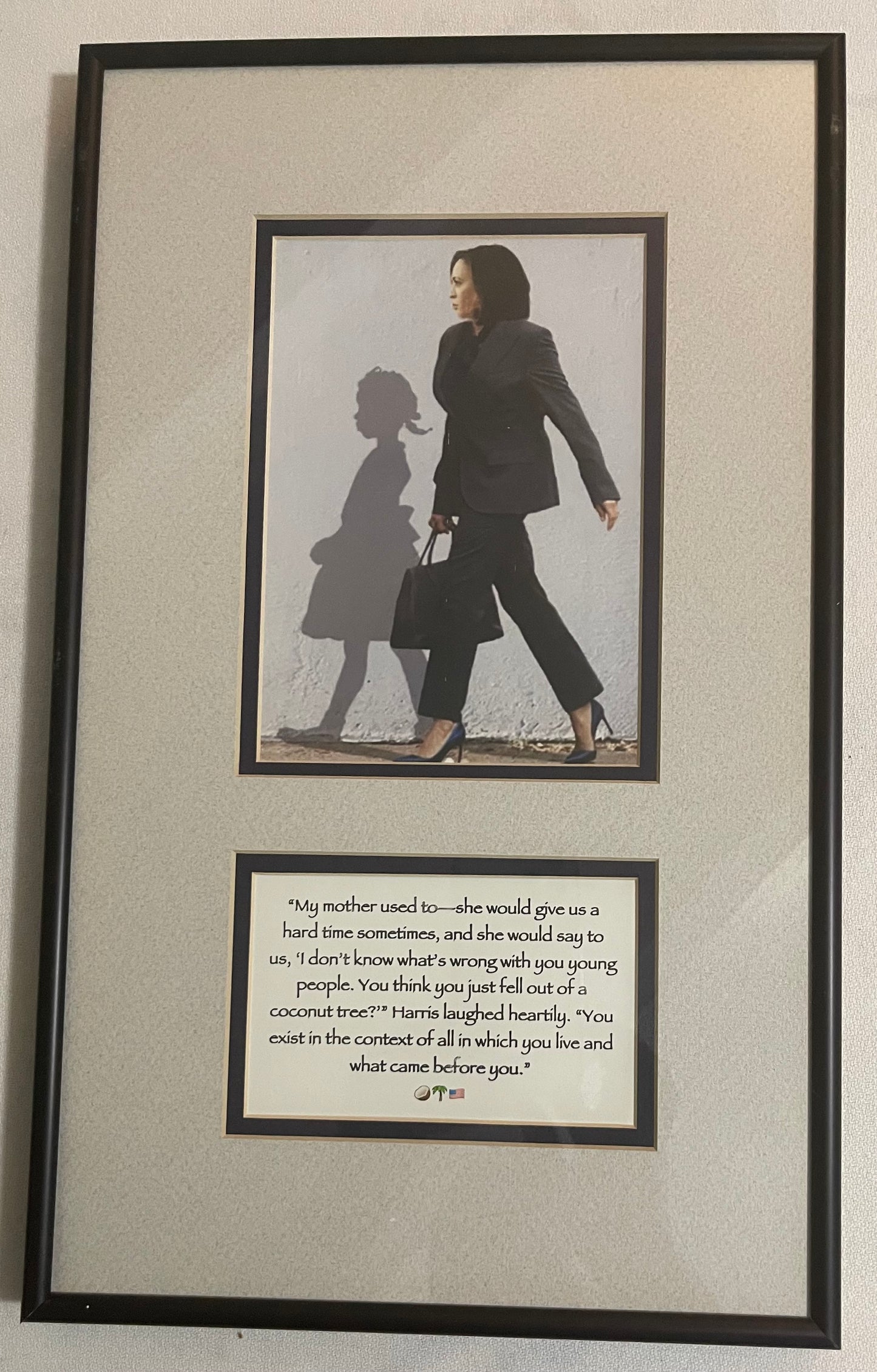 Framed kamala harris and ruby shadow
