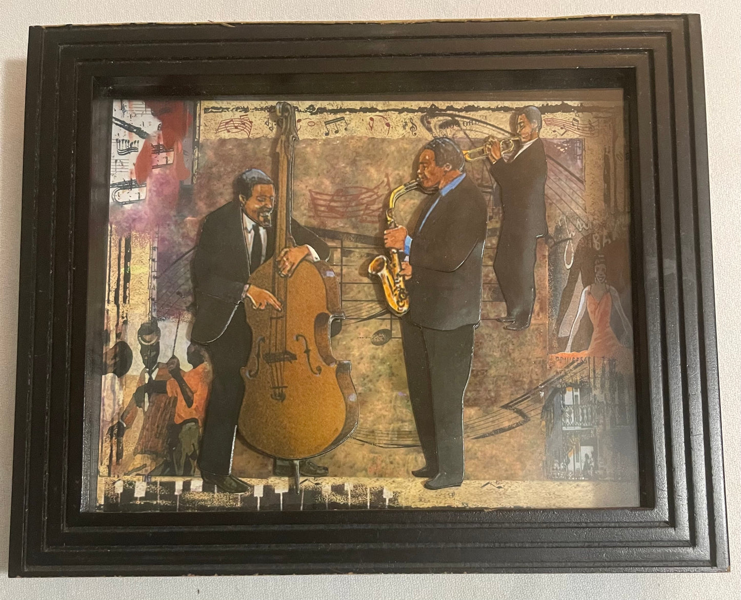 Framed Decoupage jazz players