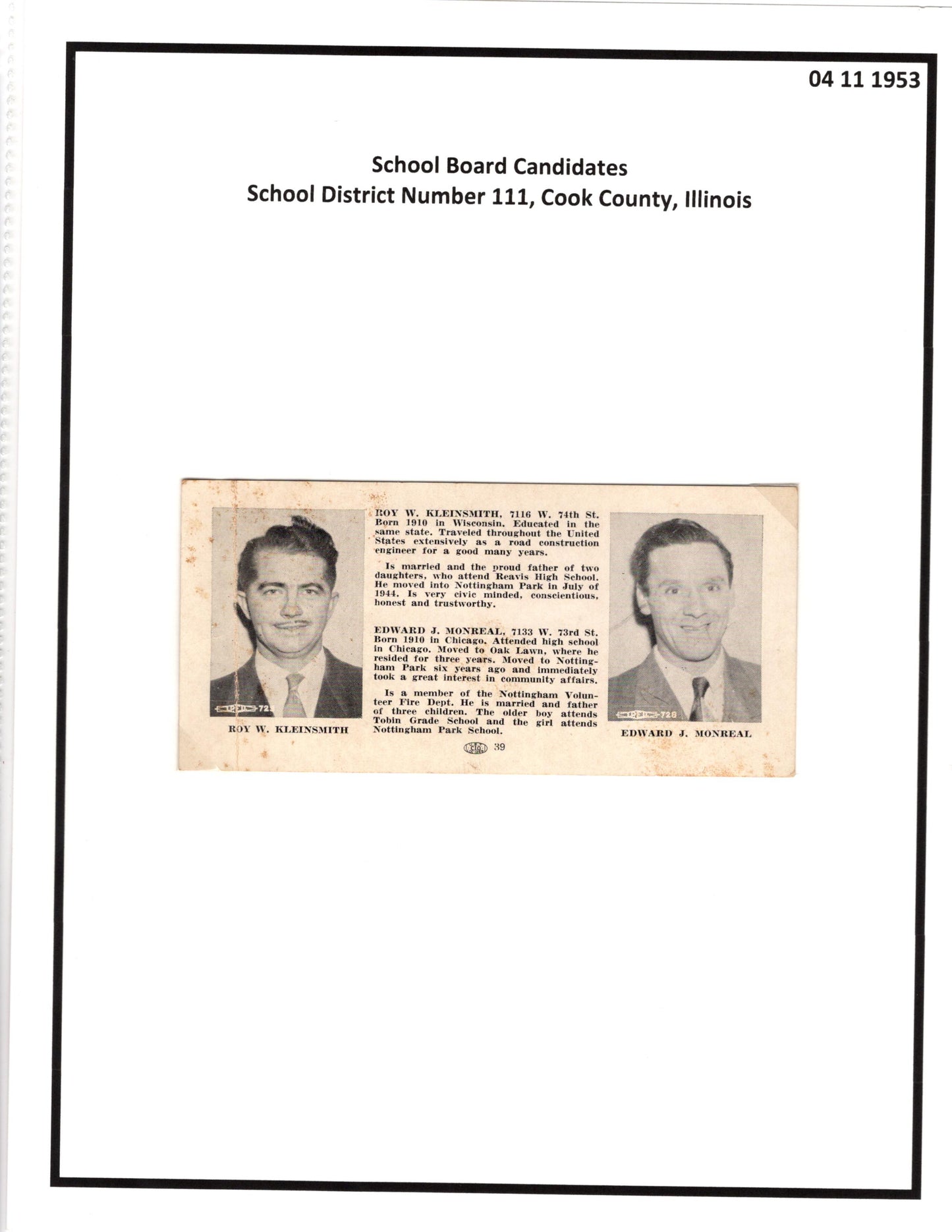 04 11 1953 Cook County Candidates