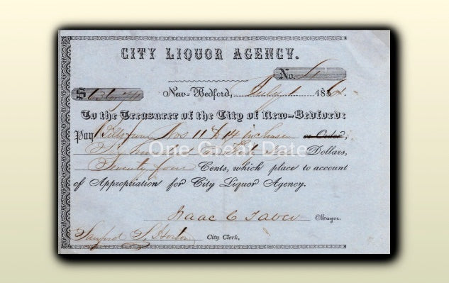 07 01 1861 Mayor Isaac Taber - City Liquor Agency
