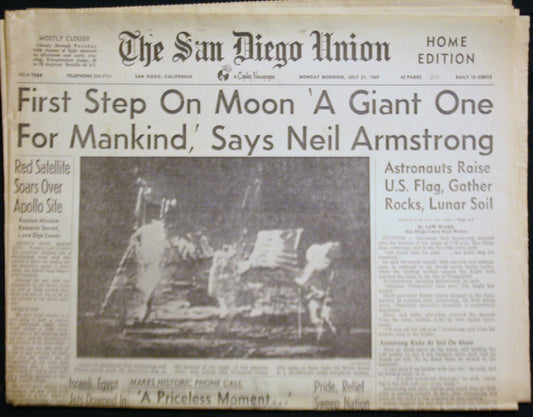 07 21 1969 San Diego Union - Moon Landing