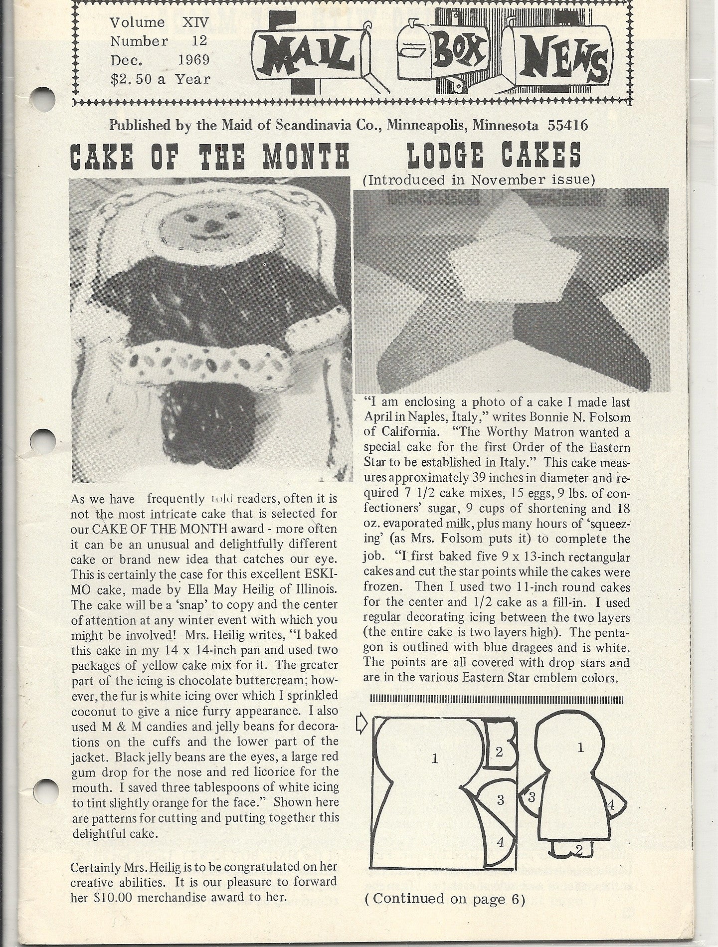 12 00 1969 Mail Box News Cake of the Month