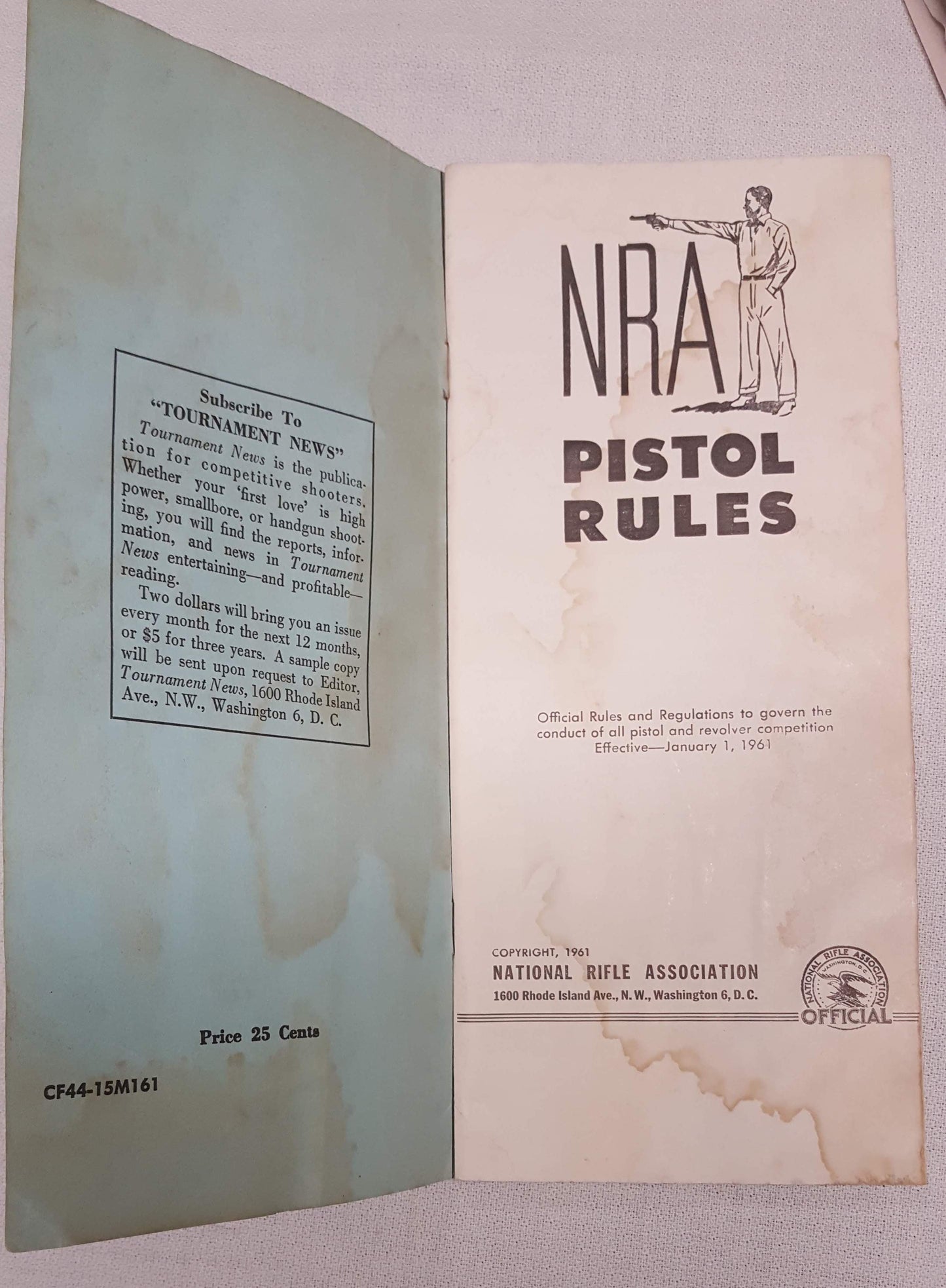 01 01 1961 NRA Pistol Rules SM002