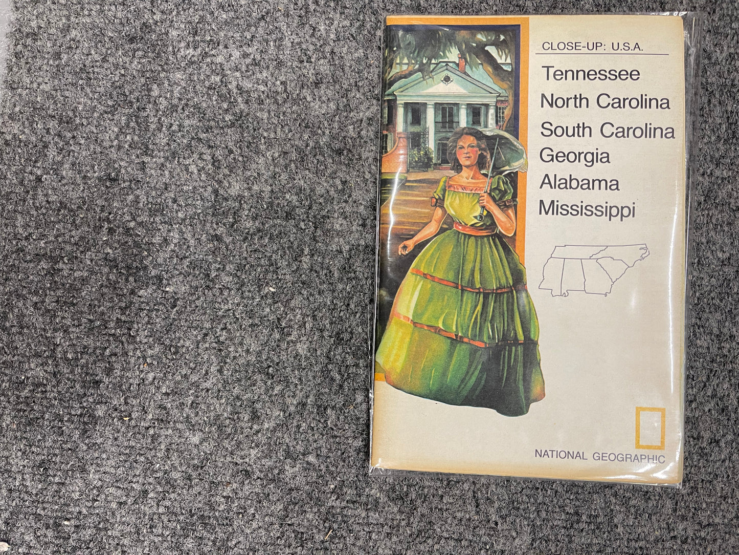 1975 Tennessee, NC, SC, GA, AL, Miss vintage map