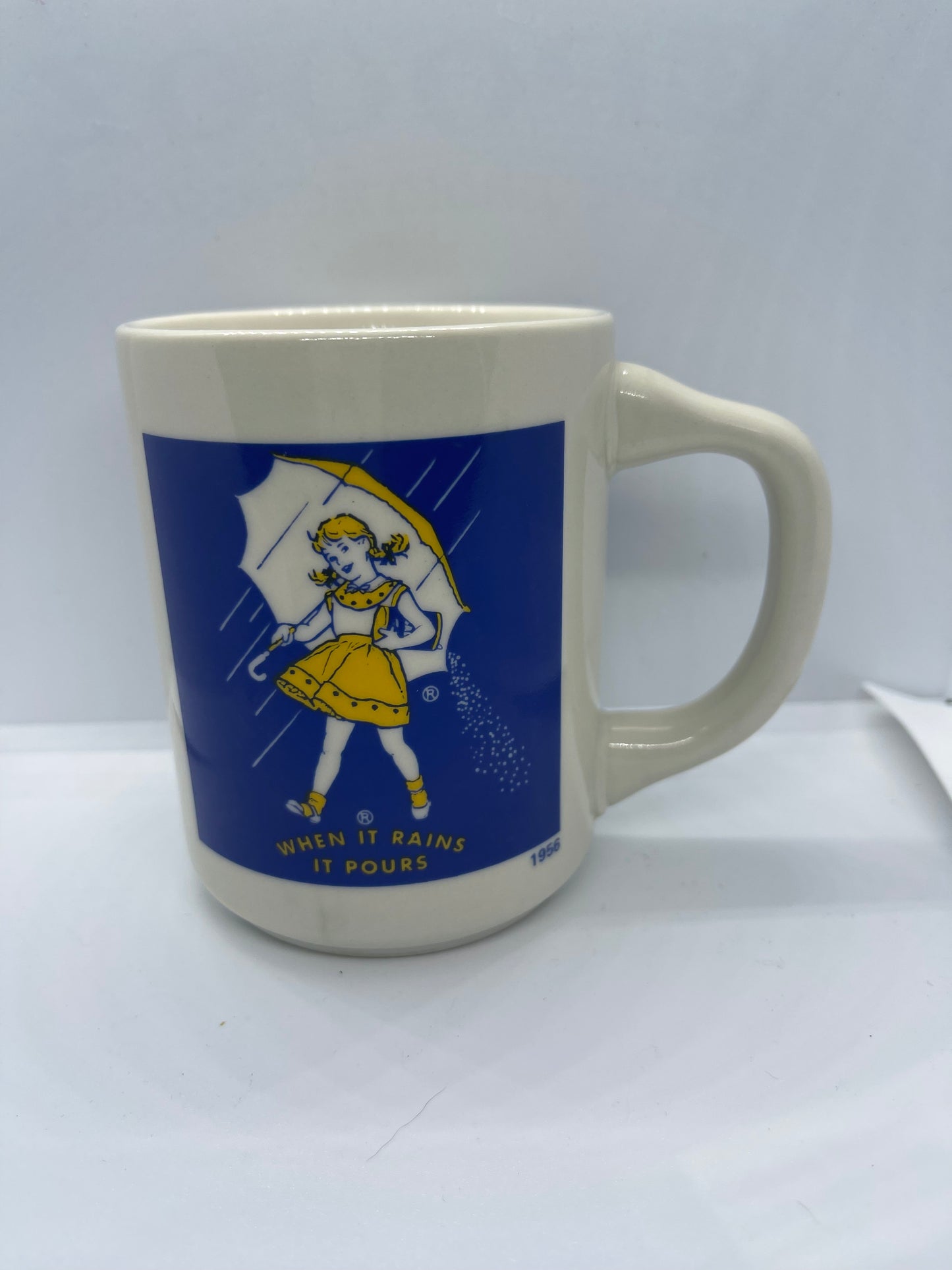 1956 Vintage Morton Salt Girl Coffee Mug Cup