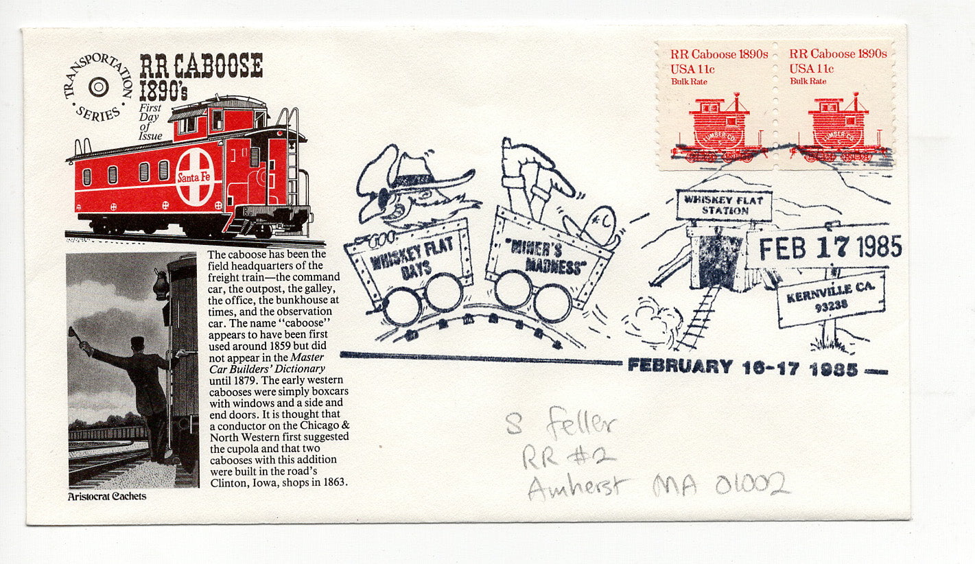 02 17 1986 FDC RR Caboose 1890's