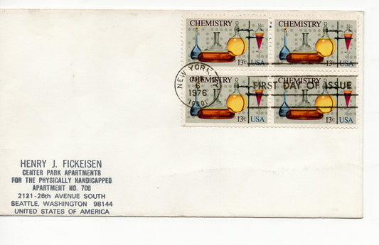04 06 1976 FDC Chemistry Postmarked New York