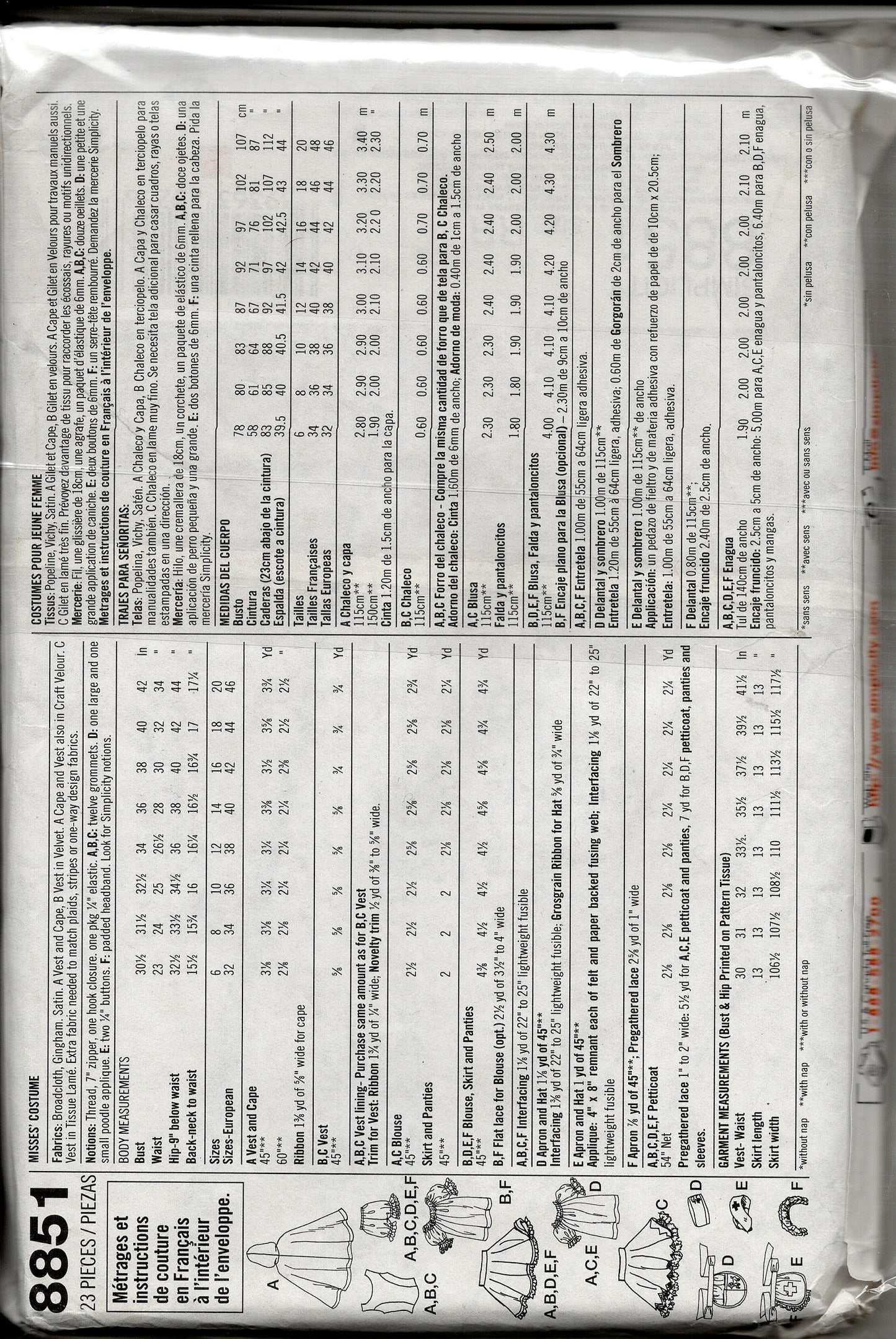 Simplicity Pattern #8851 Size RR 14 16 18 20