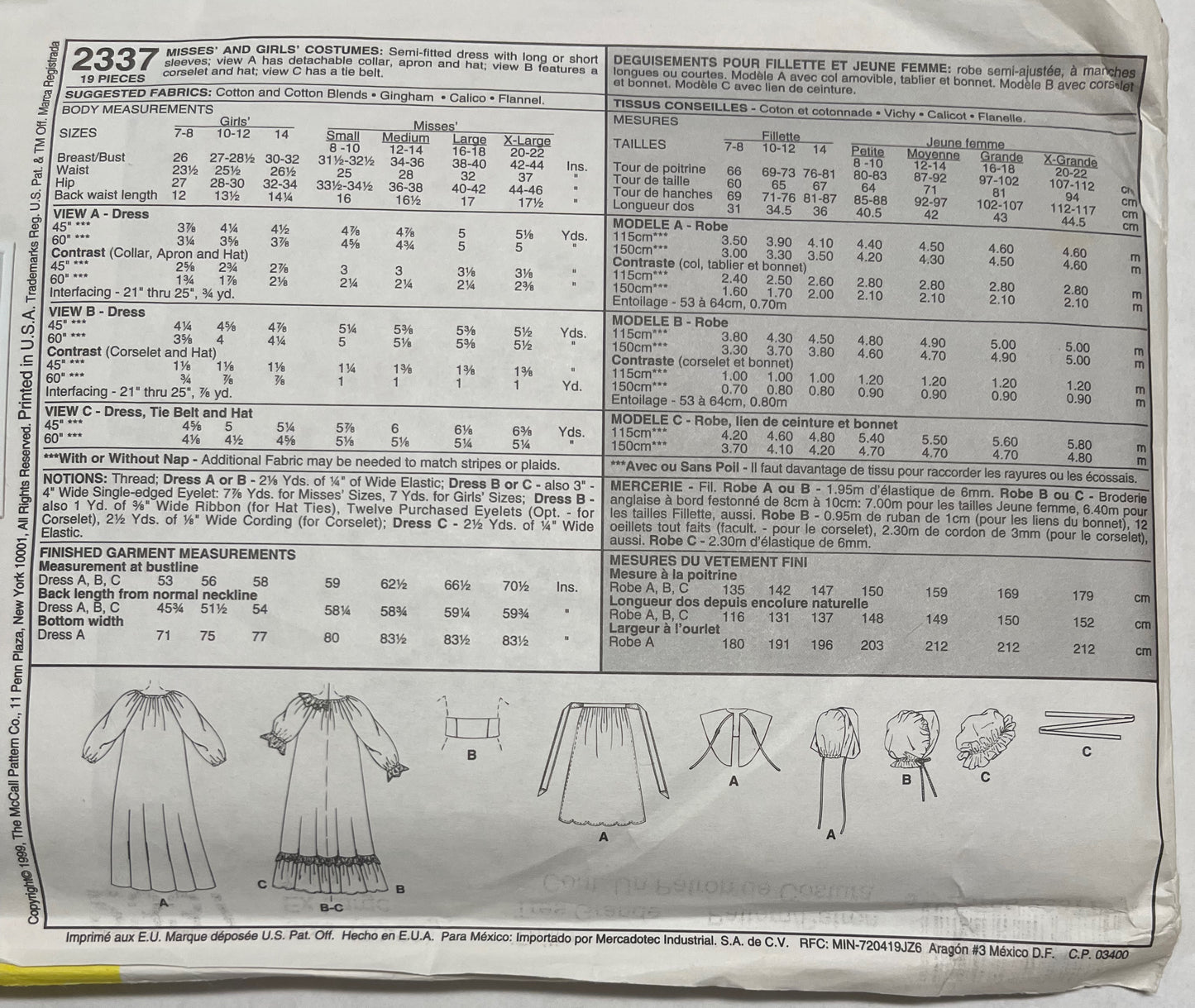 McCalls Pattern #2337 Sz 20-22