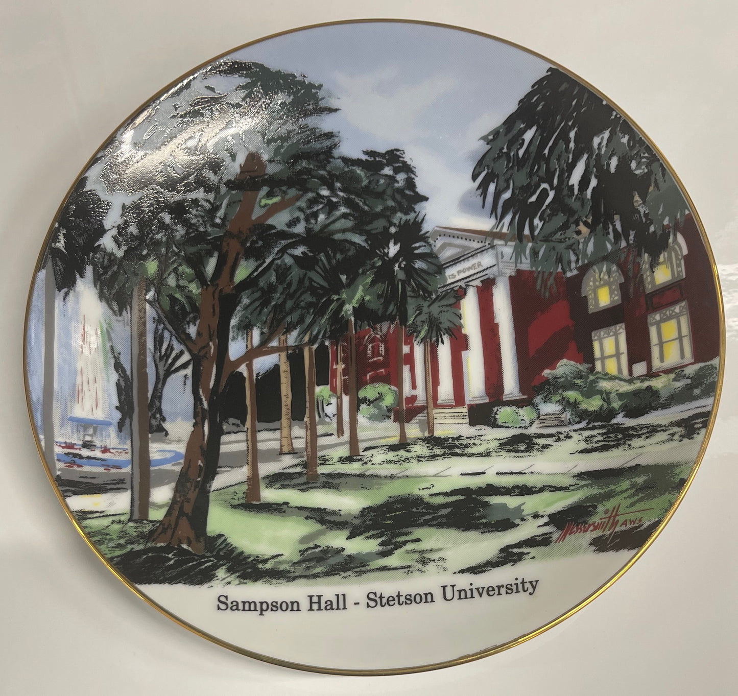 Stetson University 7 inch Plate - 1 - Sampson Hall (P036)