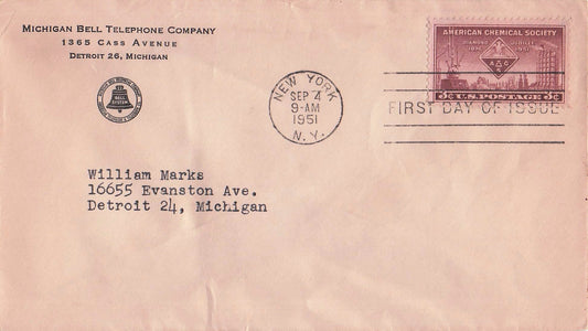 1951 07 24 FDC Mich Bell