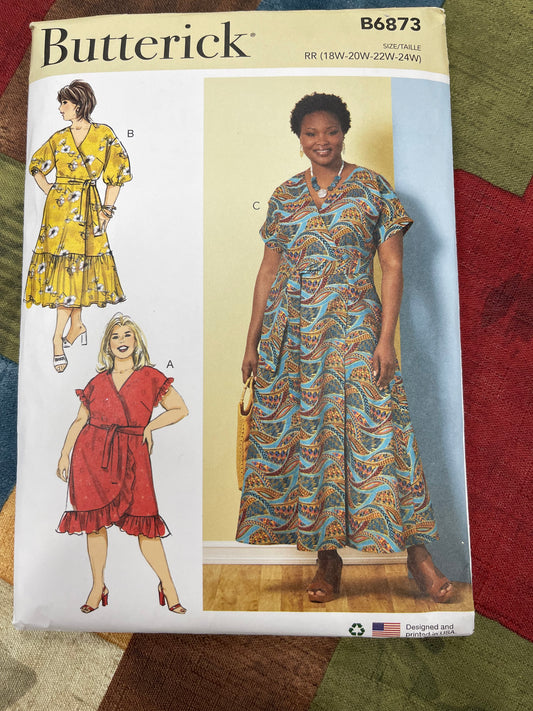 Butterick Pattern #B6873 Size RR (18W-20W 22W - 24W)