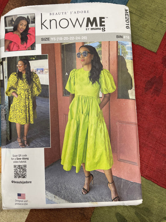 Know Me Pattern #ME2016 Size Y5 (18-20-22-24-26