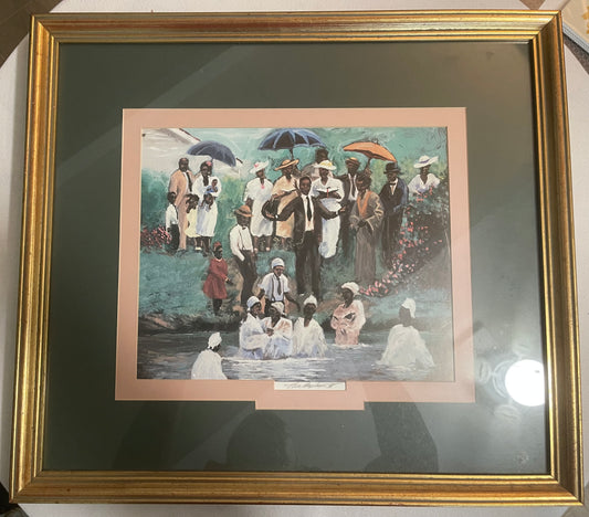 Tell Ellis Art Framed Signed Baptism II