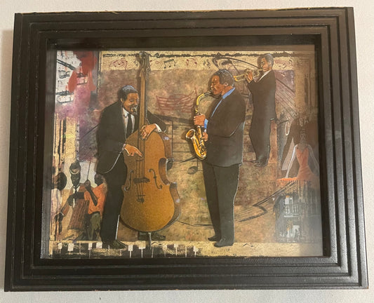 Framed Decoupage jazz players