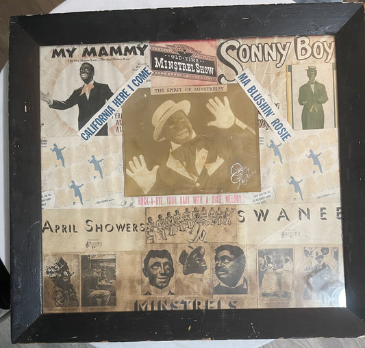 Vintage Jim Crow Blackface Minstrel Stars Collage -signed photo