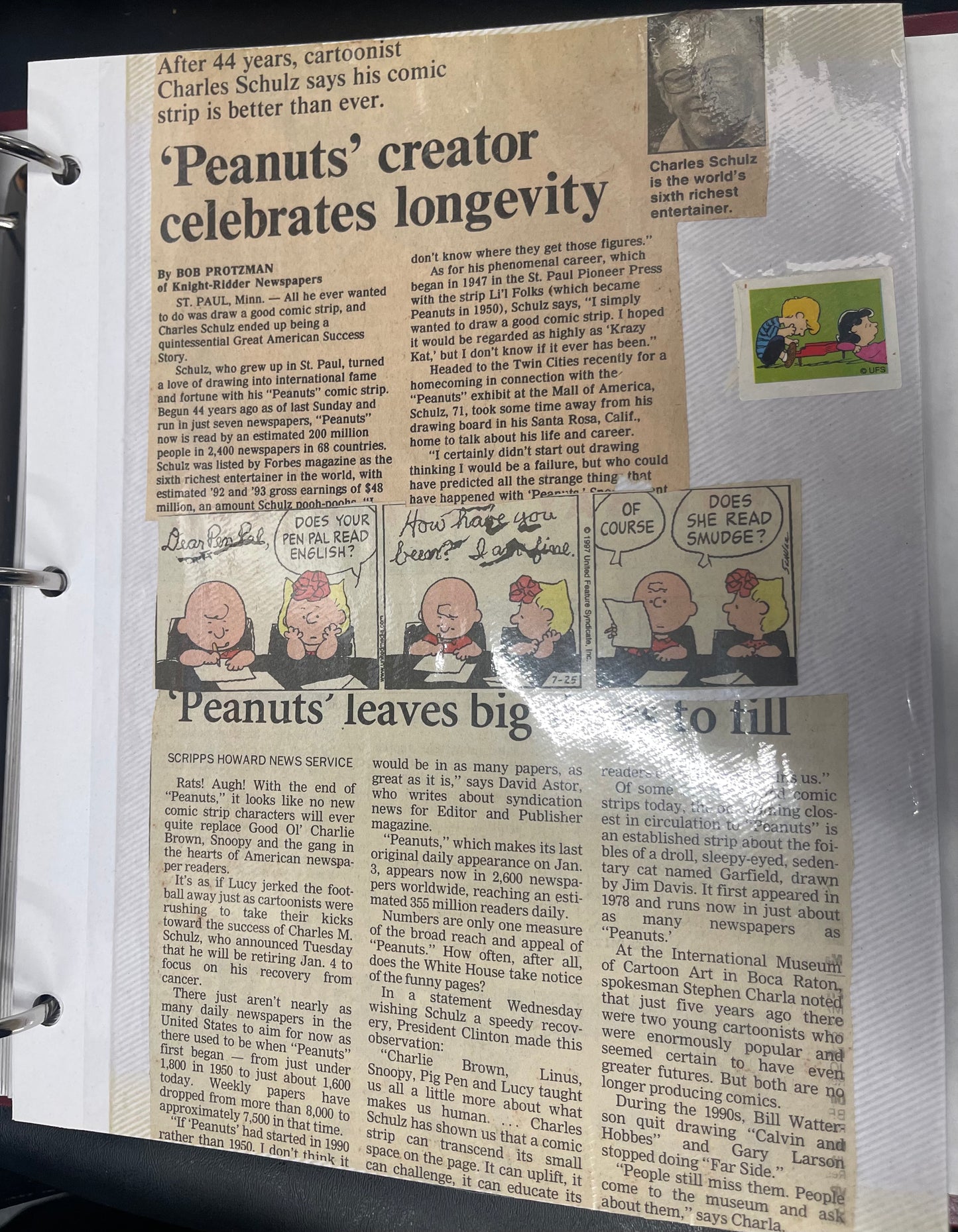 Vintage Homemade Peanuts Scrapbook Schulz-comic Charlie Brown Snoopy 50+pgs