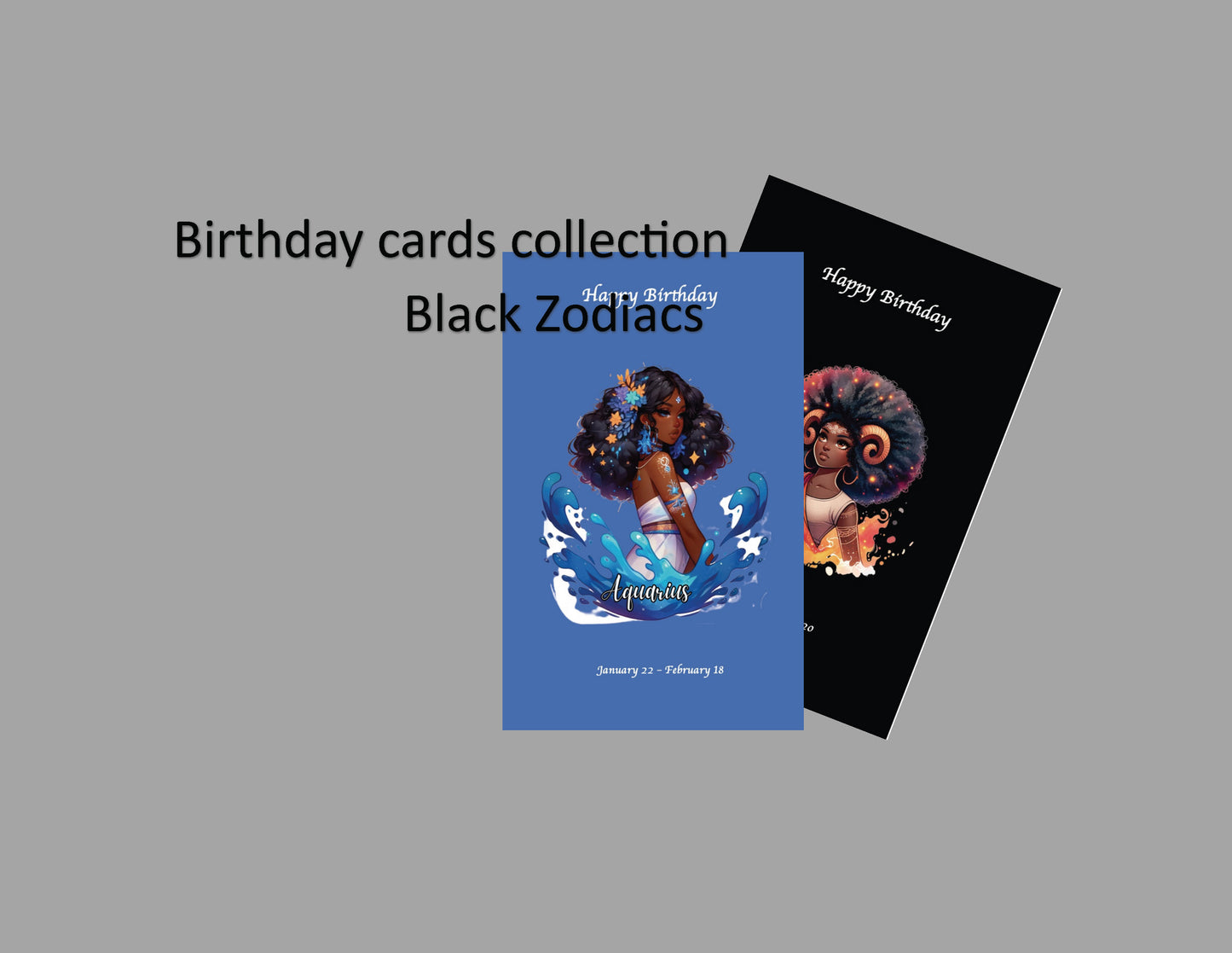 Black Zodiac Cards