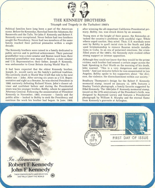 01 12 1979 FDC WH Robert & John Kennedy