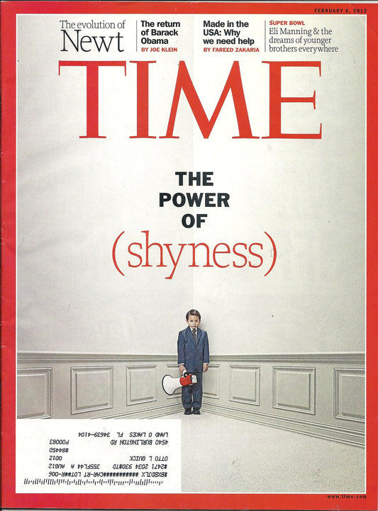 02 06 2012 Time Magazine The Power of Shyness