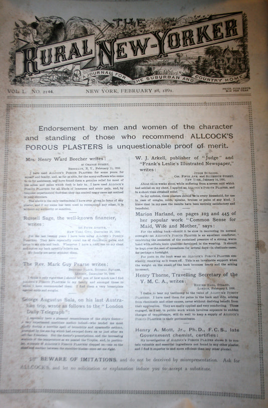 02 28 1891 NEWS Rural New-Yorker