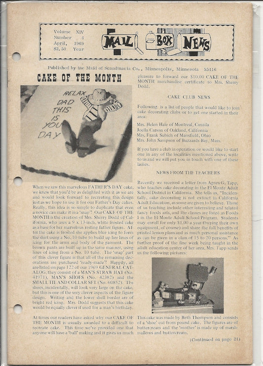 04 00 1969 Mail Box News Cake of the Month