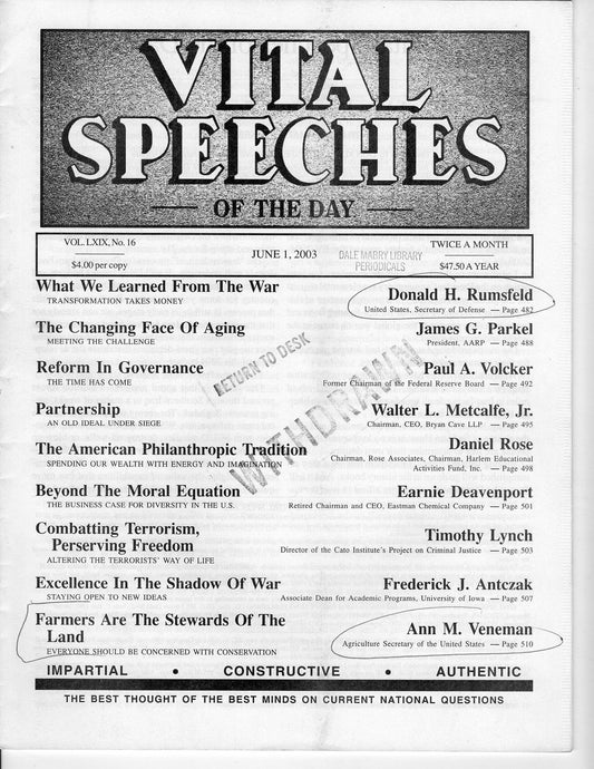 2003.06.00 Vital Speeches