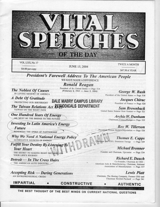 2004.06.15 Vital Speeches