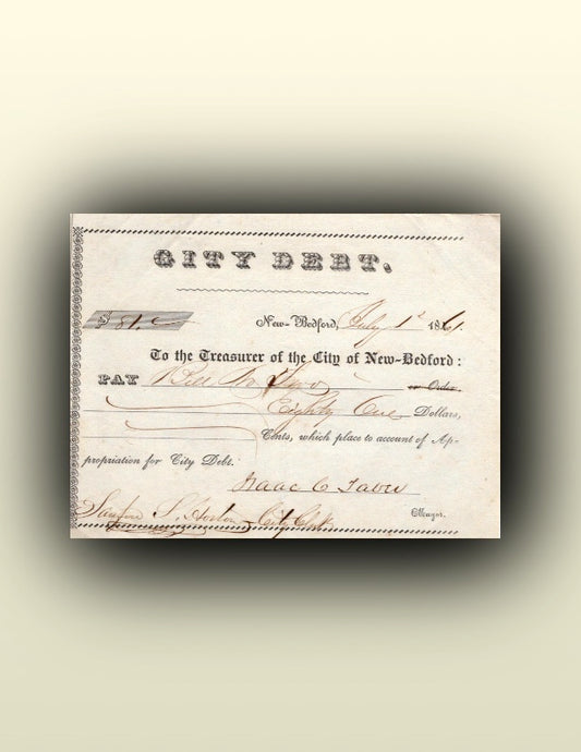 07 01 1861 Mayor Isaac Taber - City Debt