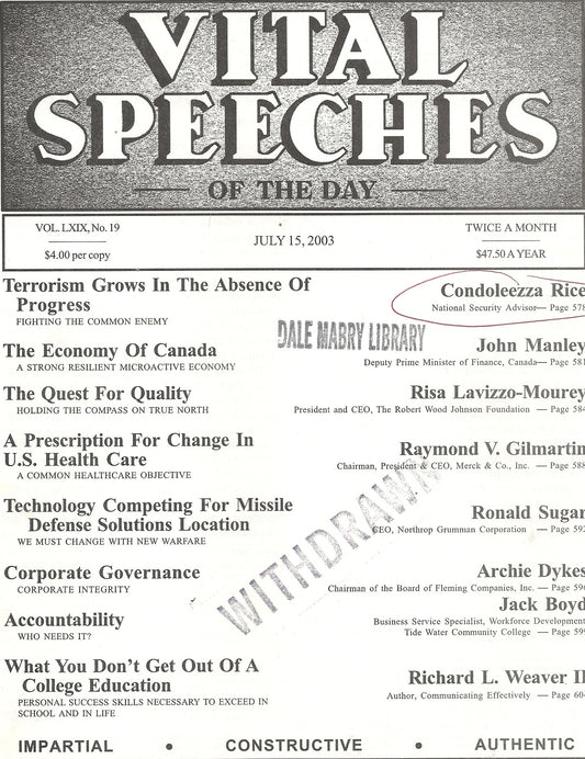 07 15 2003 Vital Speeches