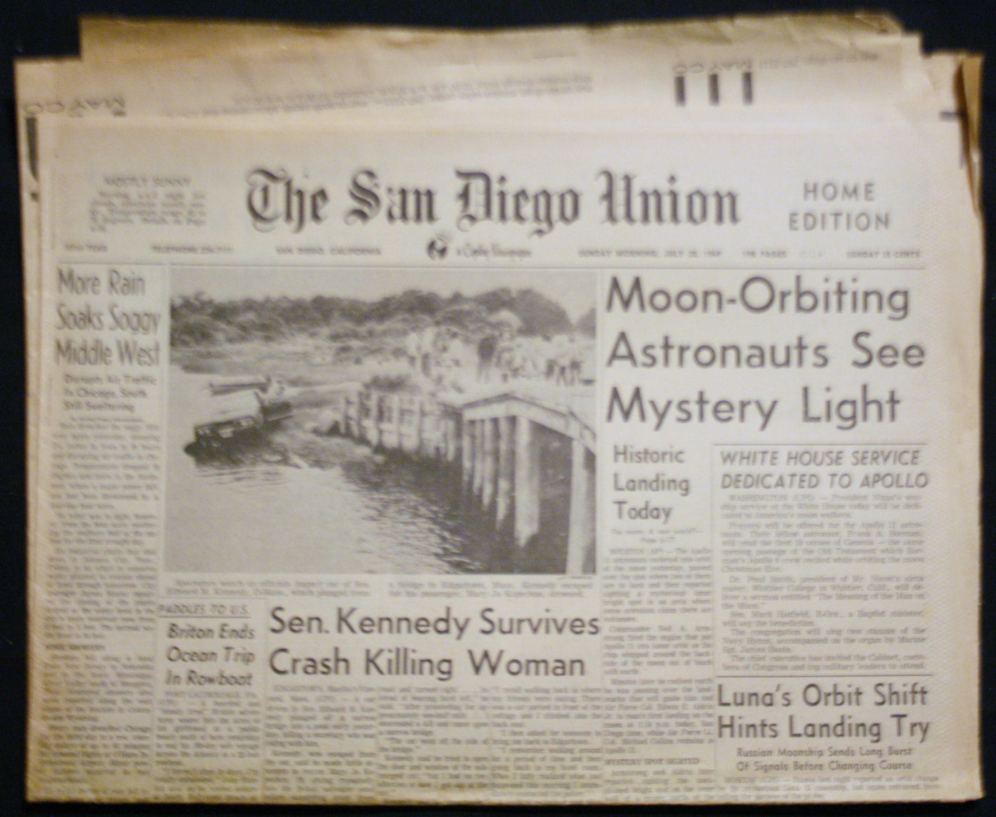 07 28 1969 NEWS Moon Orbiting Ted Kennedy