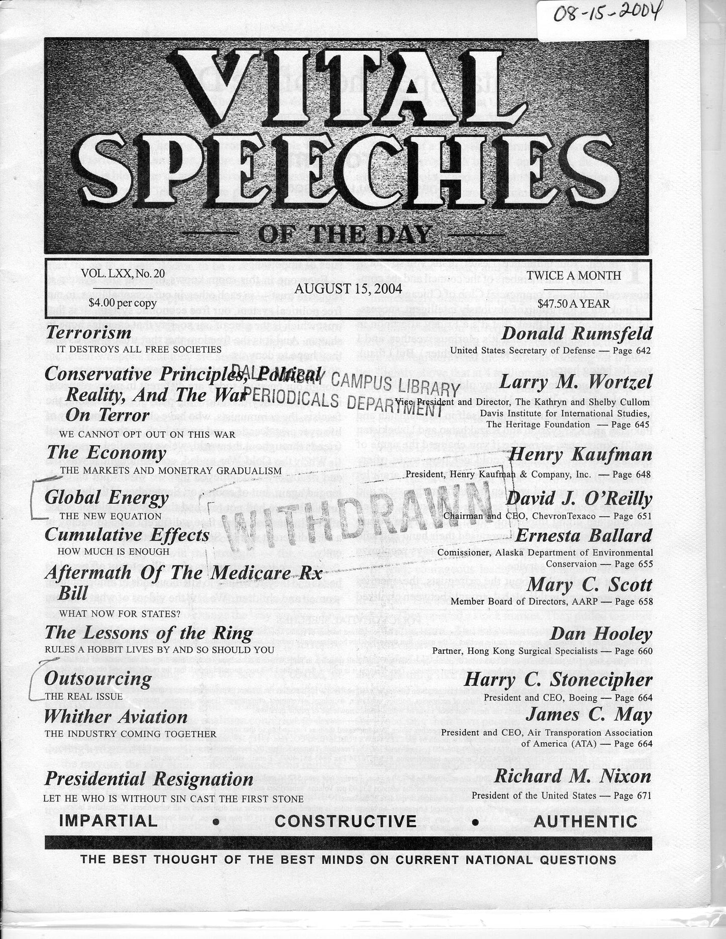 08 15 2004 Vital Speeches