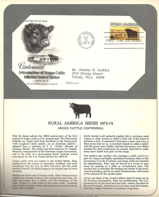 10 05 1973 FDC WH Rural America