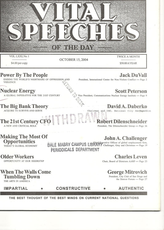 10 15 2004 Vital Speeches