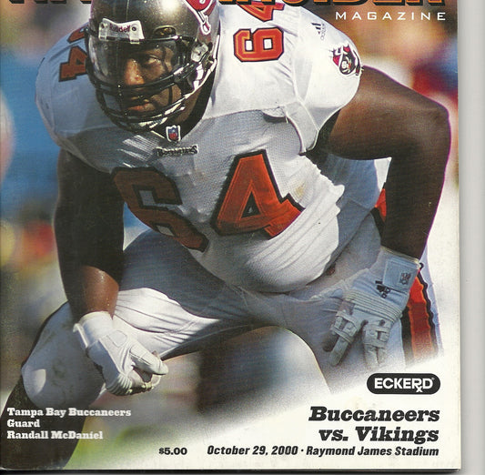 10 29 2000 NFL Insider Tampa Bay Buccaneers Randall McDonall