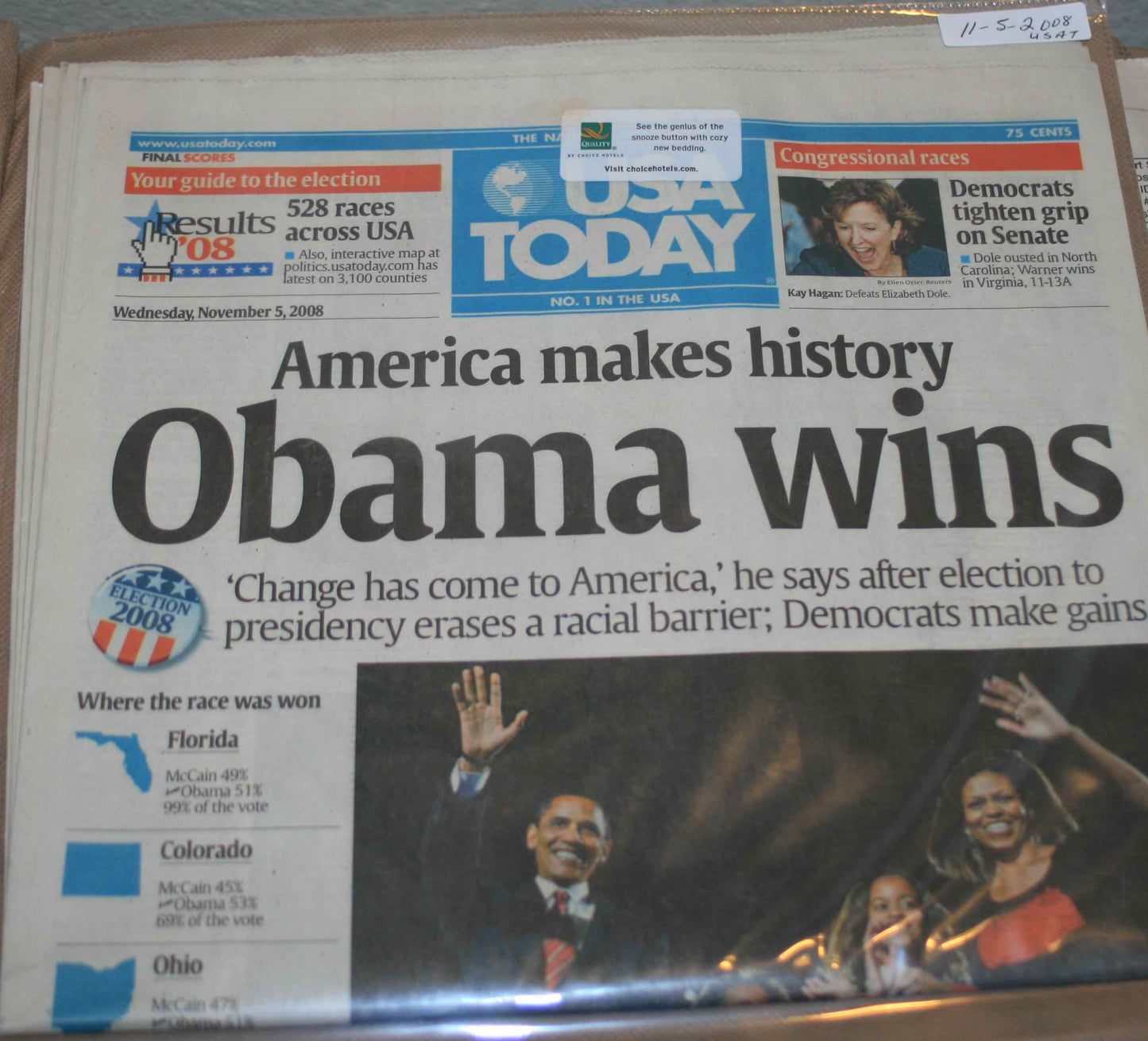 11 05 2008 Obama USA Today