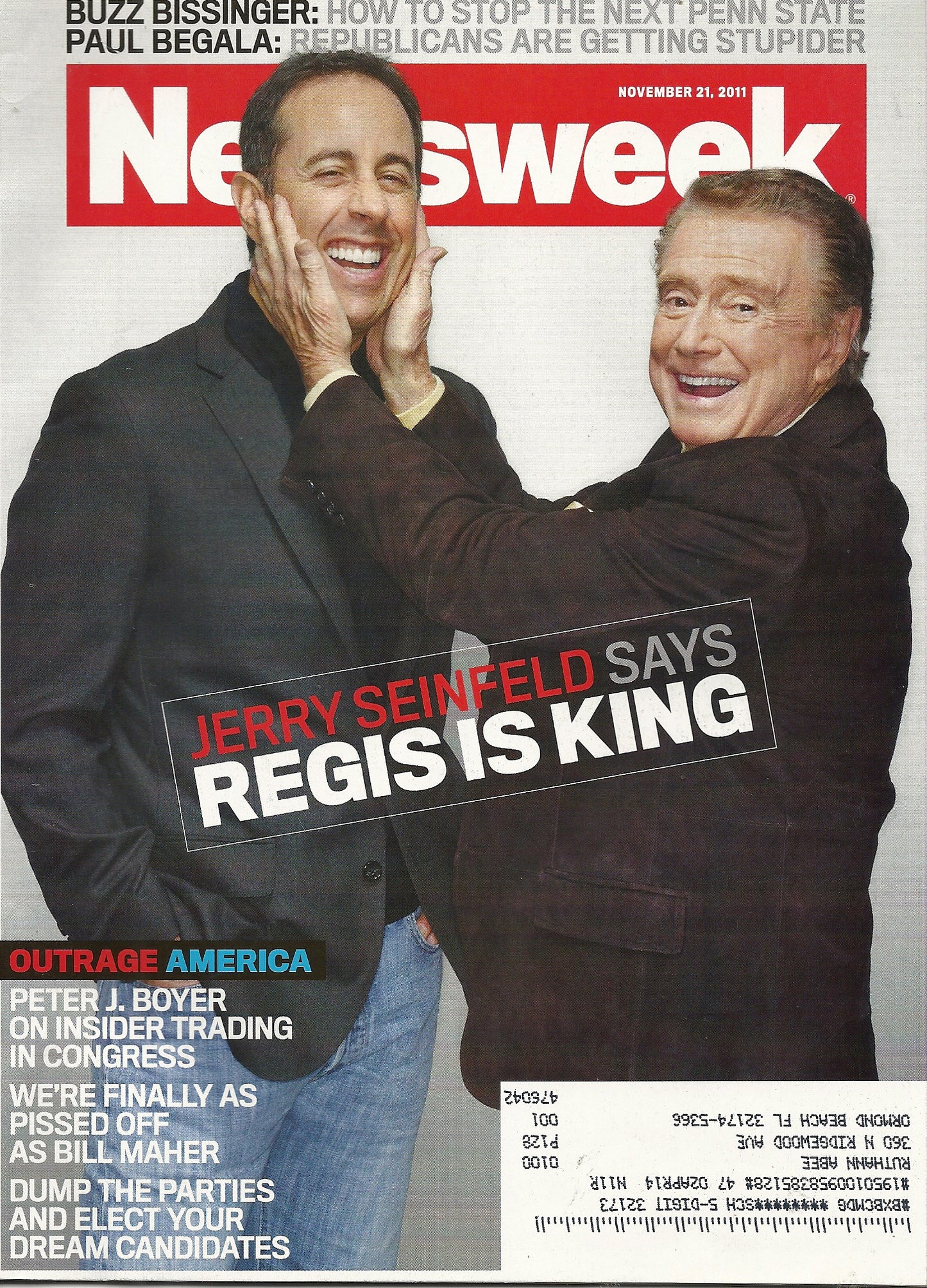 11 21 2011 Newsweek Jerry Seinfeld & Regis