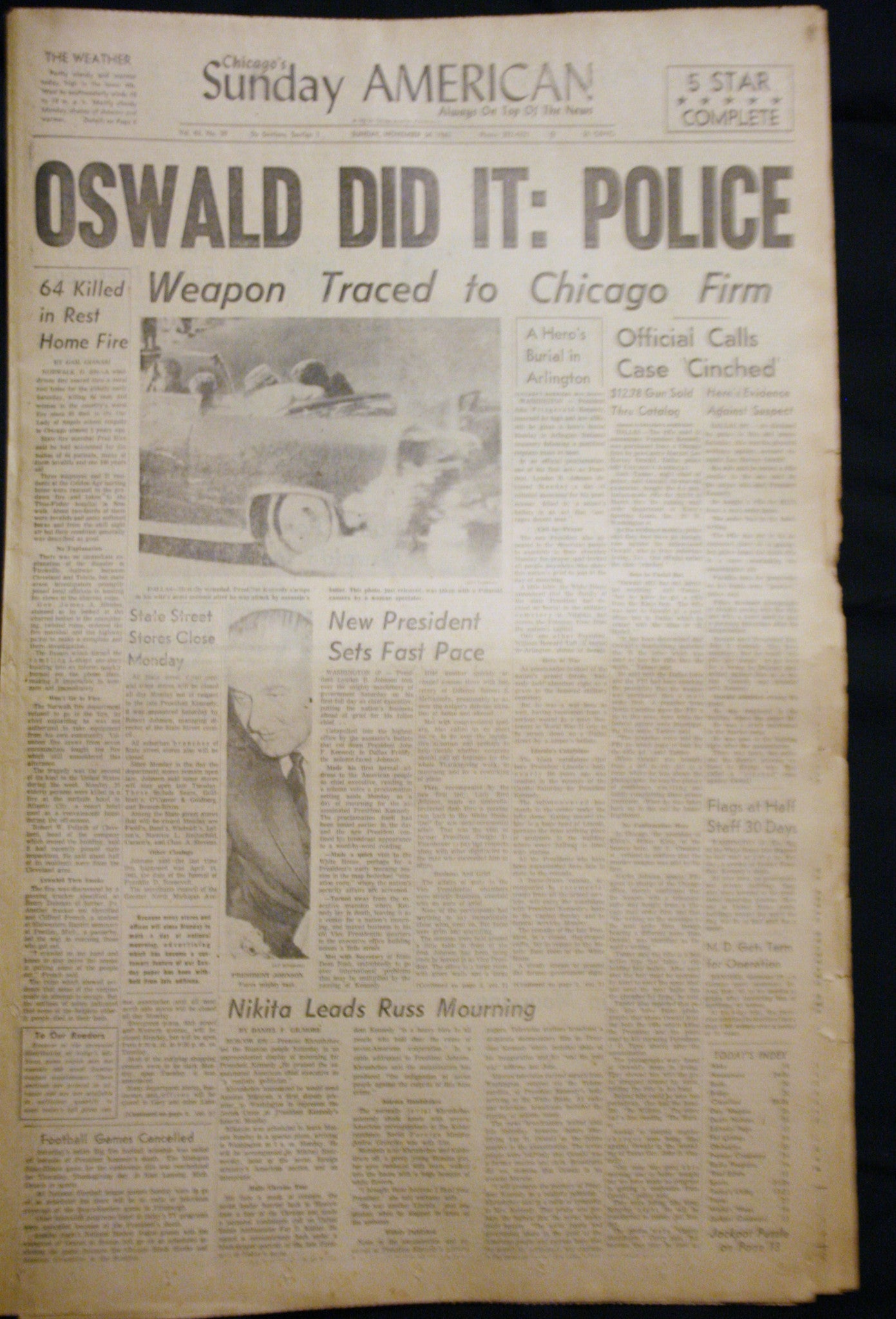 11 24 1963 NEWS John F Kennedy  Oswald
