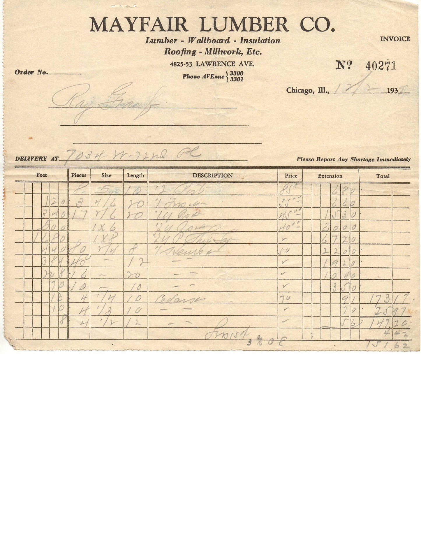 12 02 1939 Mayfair Lumber Company