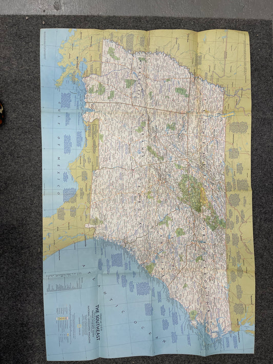 1975 Tennessee, NC, SC, GA, AL, Miss vintage map