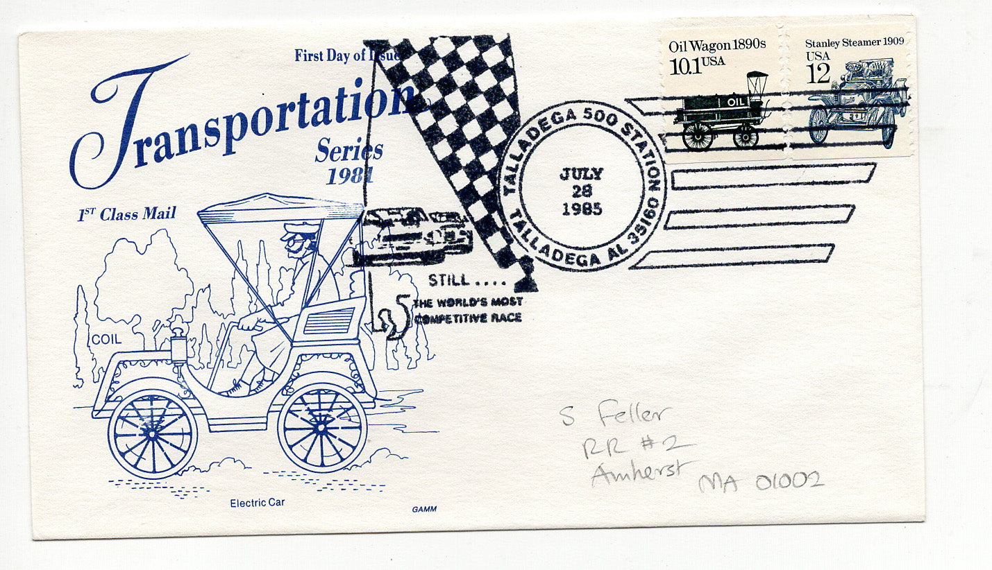 07 28 1985 Transportation FDC Talladega AL