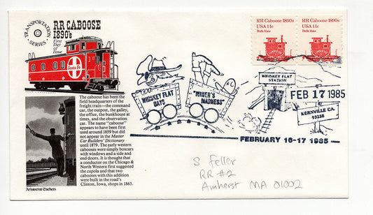 02 17 1986 FDC RR Caboose 1890's