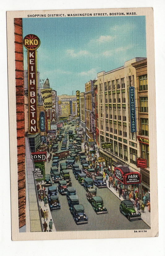 07 28 1937 Shopping District, Washington Street Boston, Mass PC5-16