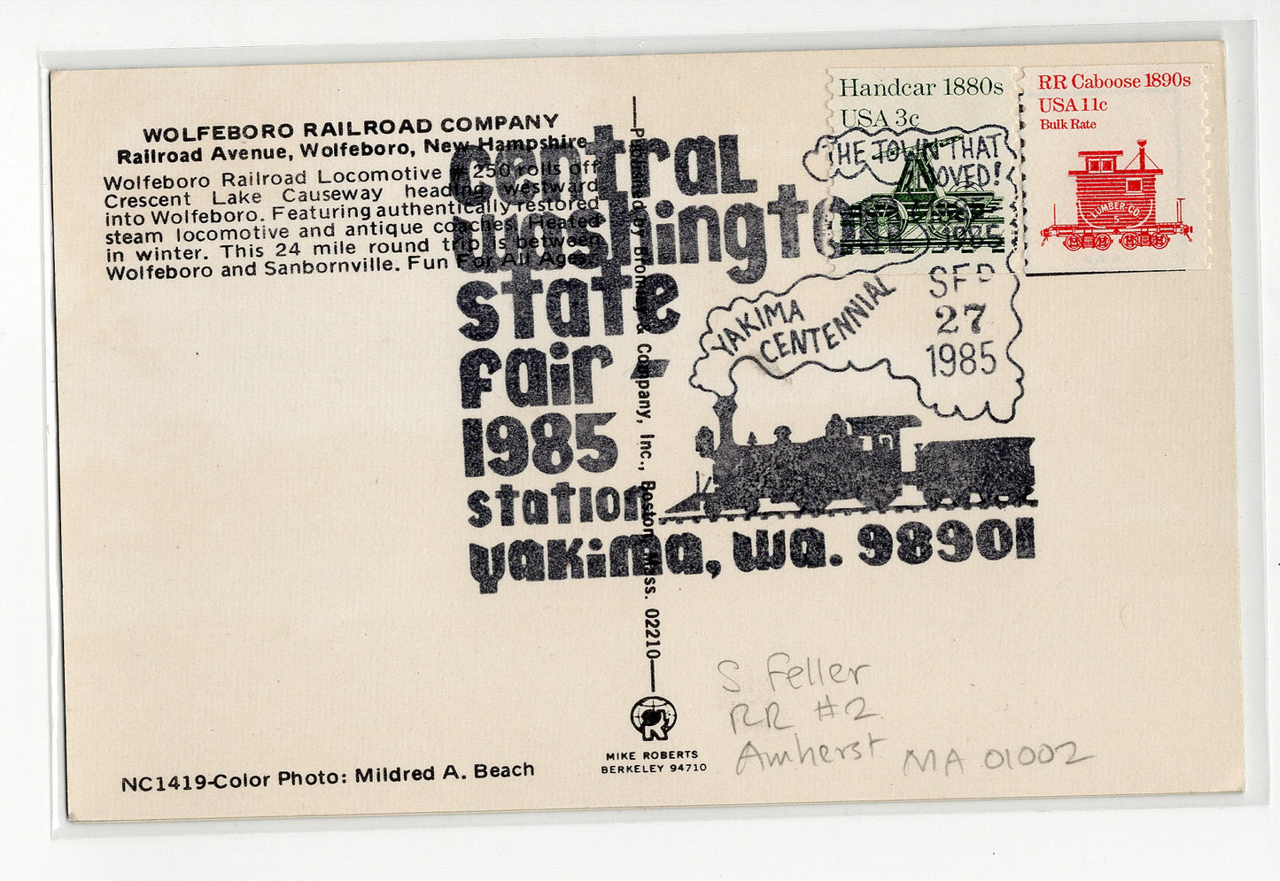 09 27 1985 Wolfeboro Railroad Washington State Fair PC8 58