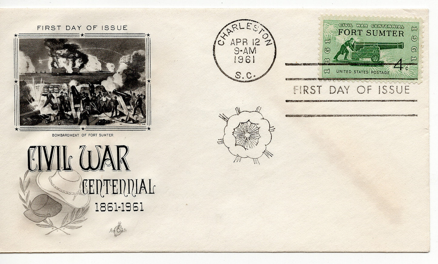 FDC 04 12 1961 Civil War Centennial Fort Sumter