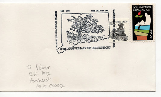 FDC 04 28 1985 Locomotive 1870s  Train &  Soil and Water Conservation